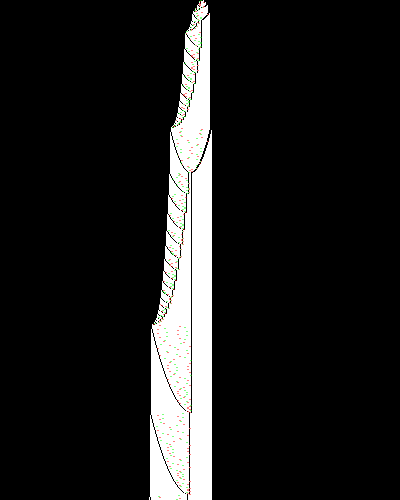 The spacetime diagram of Space Needle, representing the tape over time as the machine runs